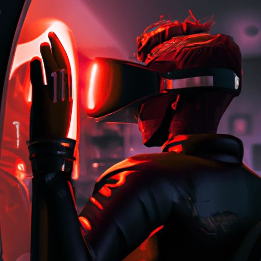 תמונה של אדם חובש אוזניות VR מתבונן אל העולם הווירטואלי