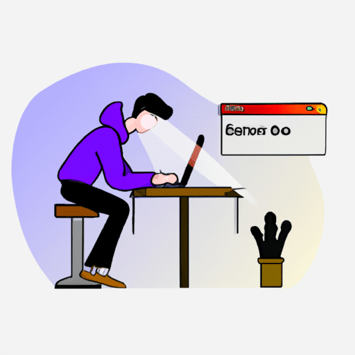 איור של אדם המשתמש במחשב נייד כדי לחקור מילות מפתח SEO