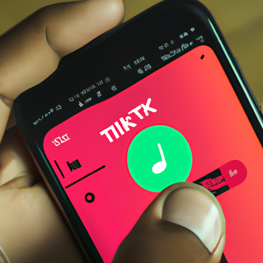 תמונה מקרוב של יד המשתמשת בטלפון כדי לבחור שיר לסרטון TikTok