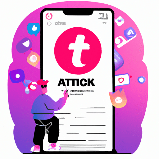 איור של אדם הגולל בעמוד של תוכן ממומן, עם הלוגו של TikTok ברקע.