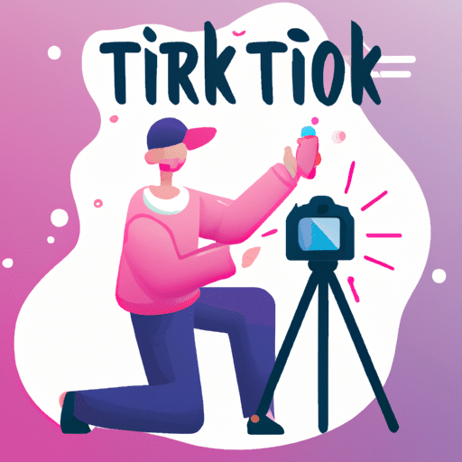 איור של מישהו שיוצר תוכן עבור TikTok